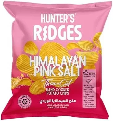 Hunter’s Gourmet Himalayan Pink Salt Potato Chips Ridges 40.0 grams, 1